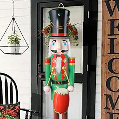 4/5/6-Ft Giant Wooden Nutcracker King/Soldier, Green