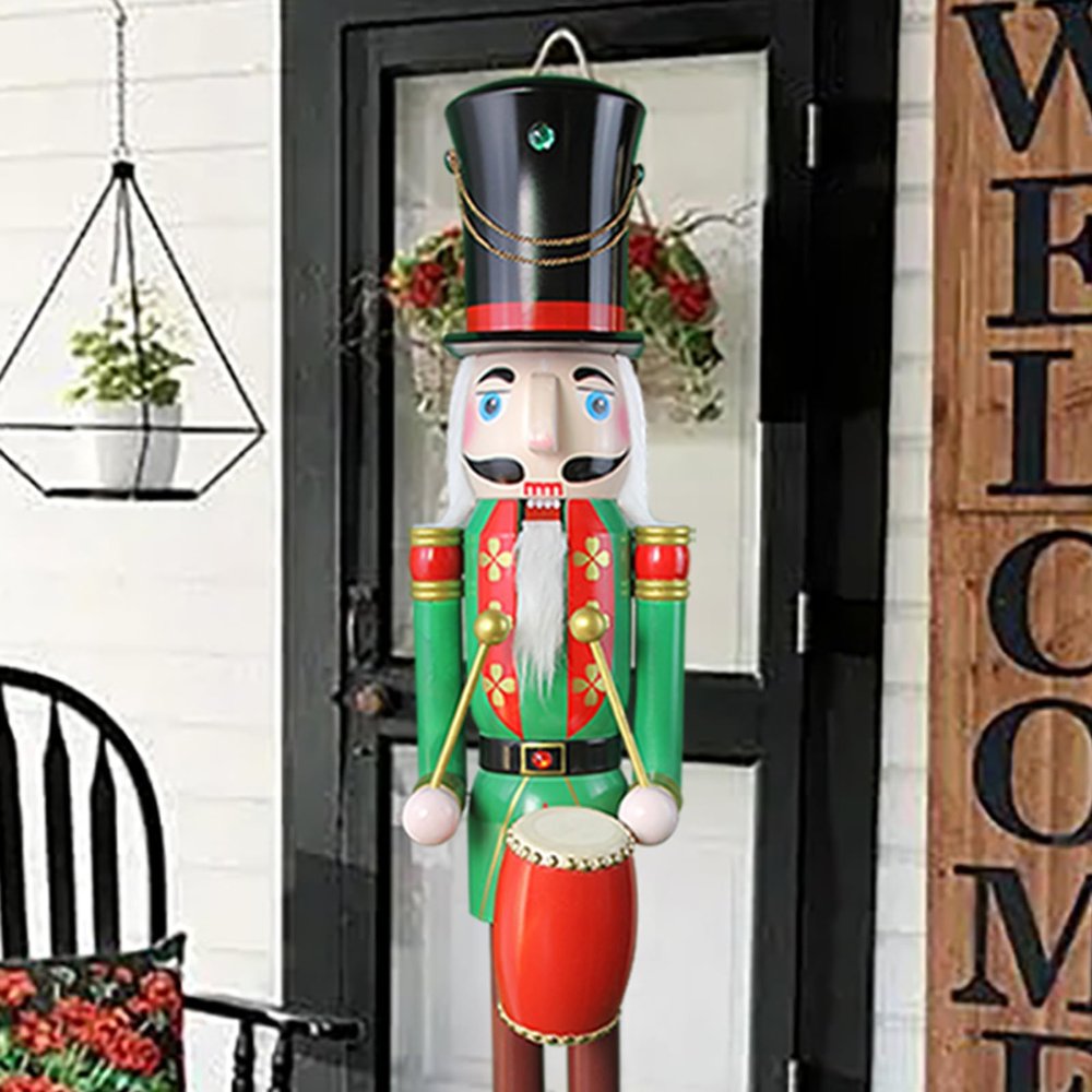 4/5/6-Ft Giant Wooden Nutcracker King/Soldier, Green