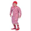 PartyXPeople Rivel Long-Sleeve Shirt | Calf-Length Clown Dress | Striped Clown Costume | Red-White 14868 - Size 6 (L) view 2