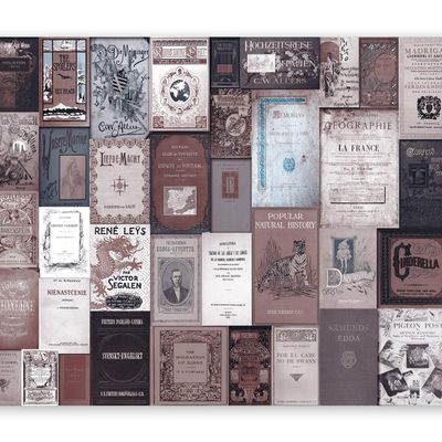 murando Vintage Retro Book Photo Wallpaper, 300 x 210 cm, Bedroom