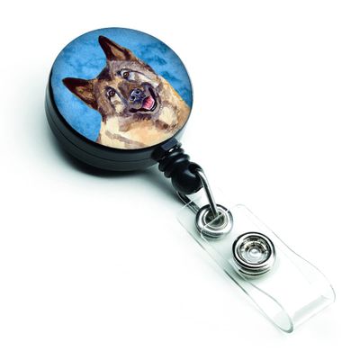 Caroline's Treasures Norwegian Elkhound Blue Retractable Badge Reel, Multicolor (lh9398bubr)