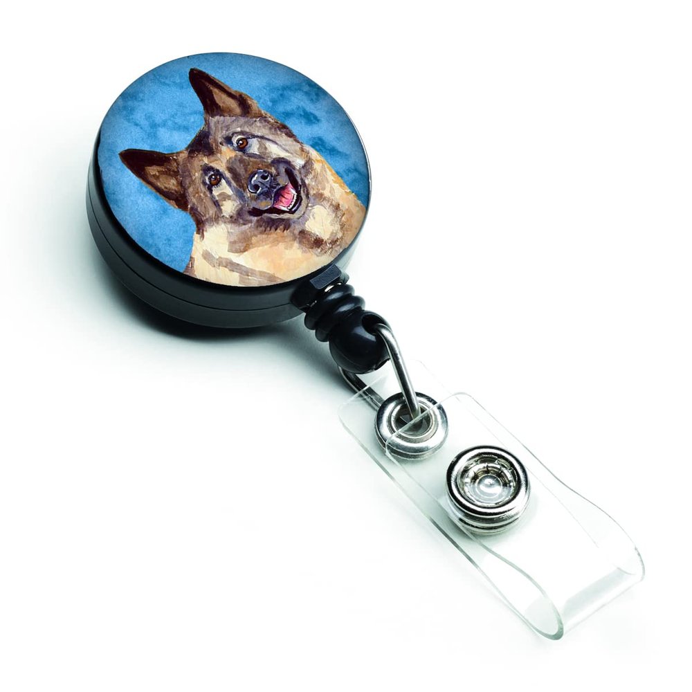 Caroline's Treasures Norwegian Elkhound Blue Retractable Badge Reel, Multicolor (lh9398bubr)