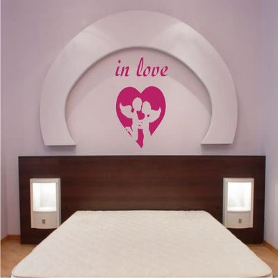 Wandtattooladen Wall Decal – Angels in Love, 77 x 95 cm, Red