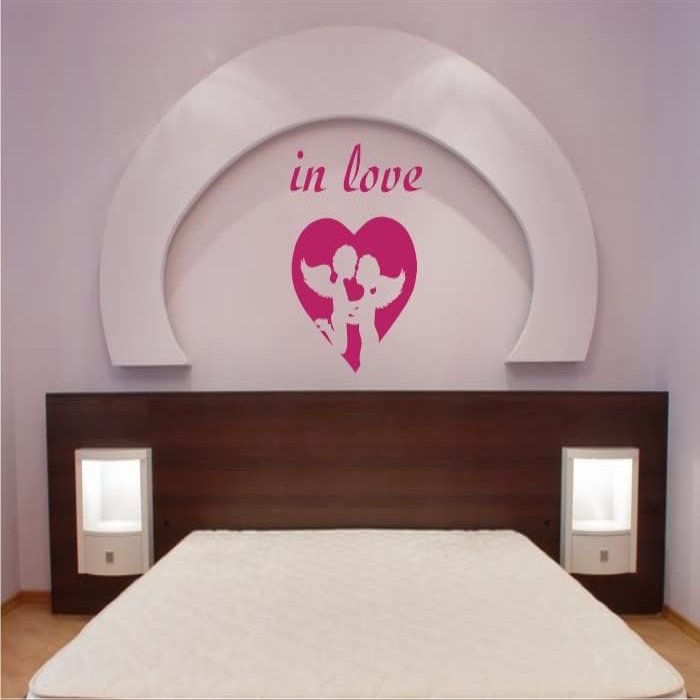Wandtattooladen Wall Decal – Angels in Love, 77 x 95 cm, Red