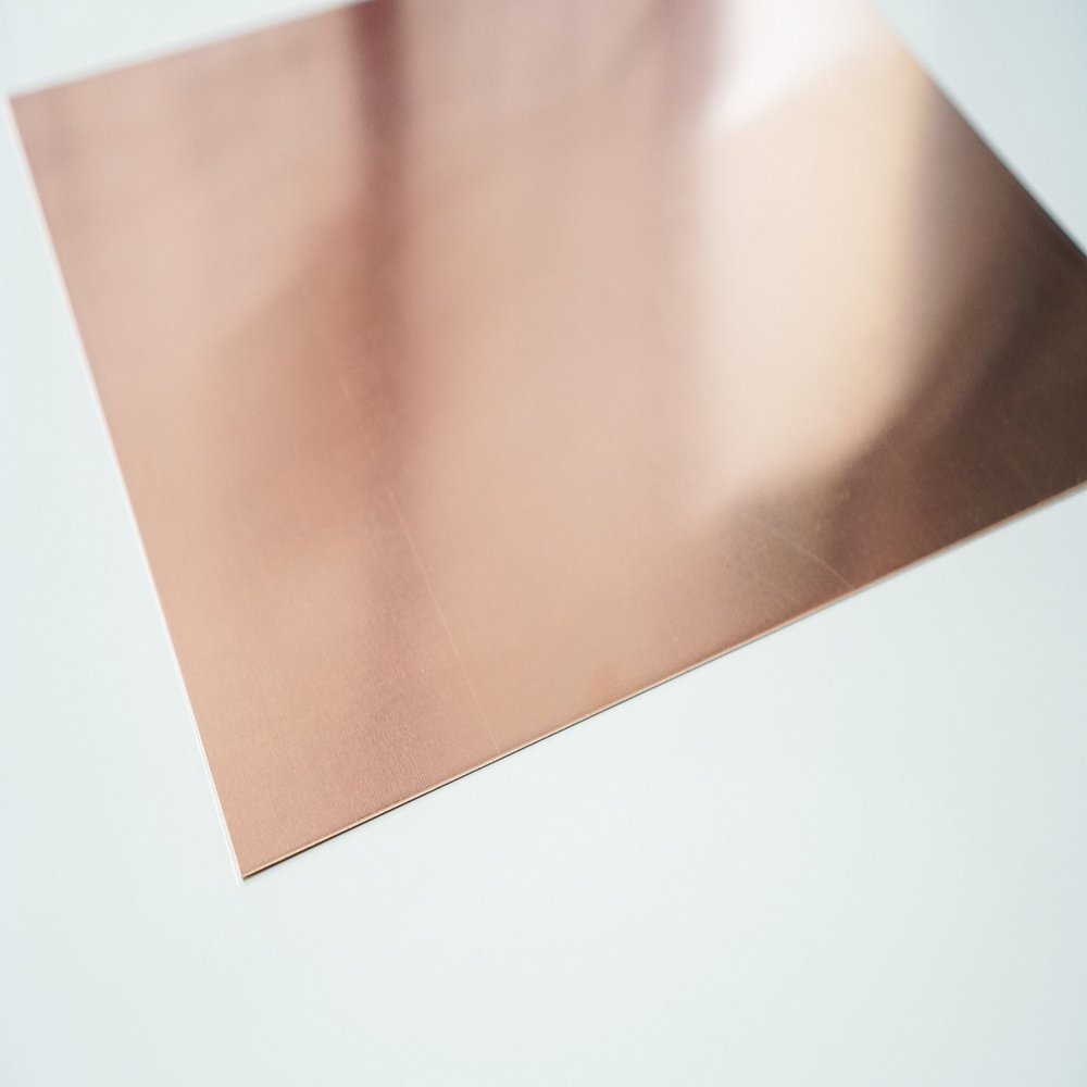 bestell-dein-Blech Copper Sheet, 0.6 mm Thick, Half-Hard, DIN EN 1172, 400 x 1000 mm