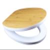 EISL Toilet Seat with Wood Core and Genuine Bamboo Surface, Soft-Close, Bamboo/White, EDSPBA01 view 3
