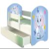 ACMA Kids' Bed 140 x 70 cm with Drawer, Mattress and Fall Protection, Elephant Design 26 view 1