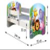 ACMA Kids' Bed 140 x 70 cm with Drawer, Mattress and Fall Protection, Elephant Design 26 view 4