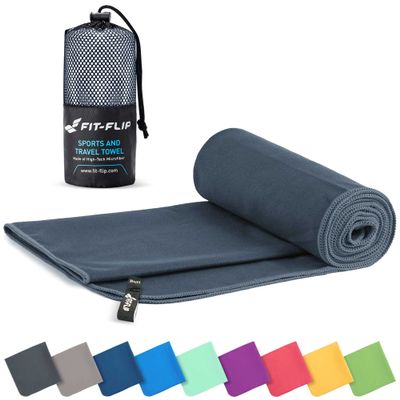 Fit-Flip Quick-Dry Microfiber Towel for Fitness, Sports & Sauna