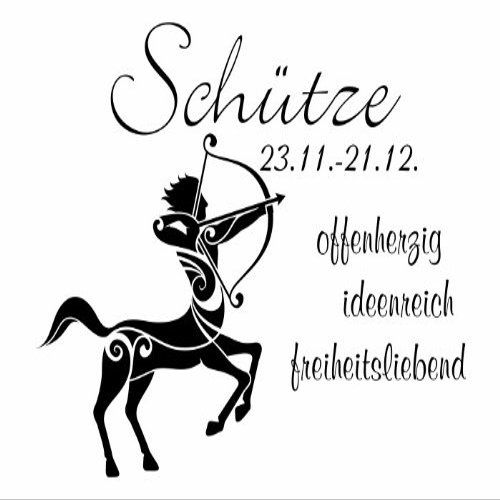 Wandtattooladen Wall Decal – Zodiac Sign Sagittarius – 110 x 83 cm, Dark Gray