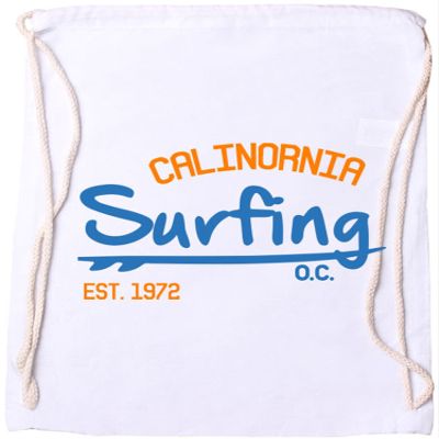Ezyshirt Surfing California Cotton Drawstring Bag
