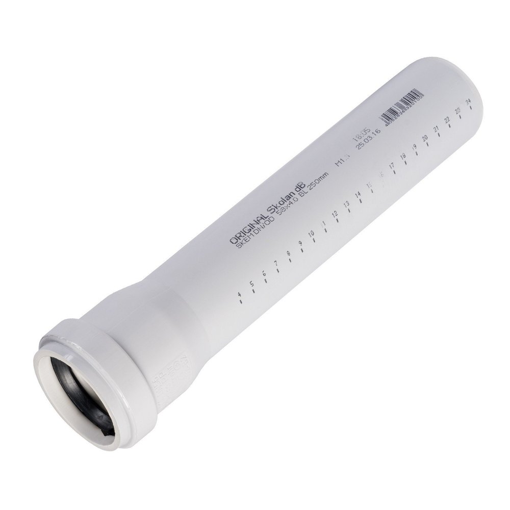 Ostendorf Skolan SKEM Pipe DN 100, 500 mm, 335020 – PP Wastewater Pipe, Sound-Insulating, Light Gray RAL 7035 – 1 pc.