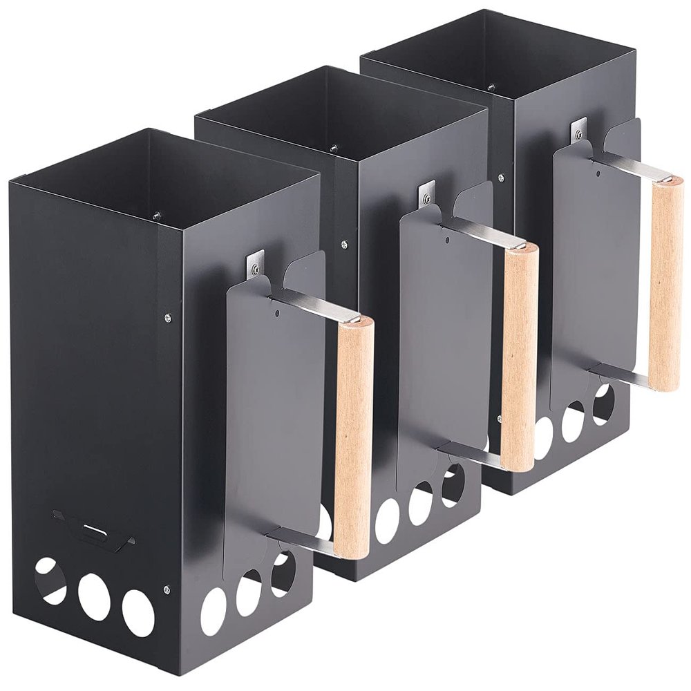 infactory Charcoal Chimney Starters, 3-Pack, Black
