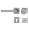Square Min Lever Handle Set | Matte V2A Stainless Steel | WE, DIN Left, with ZA view 1