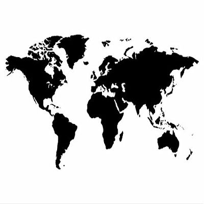 Wandtattooladen World Map Wall Decal, 220 x 110 cm, Lavender