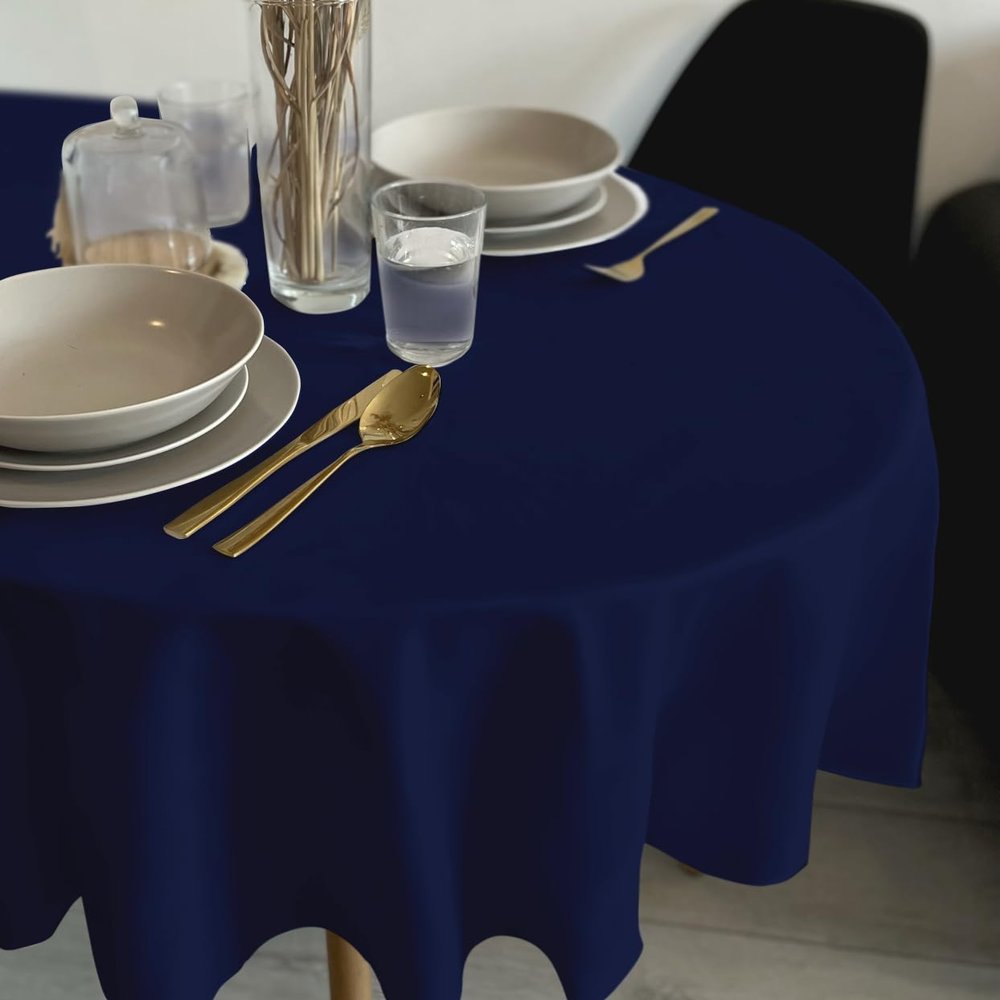 Rollmayer Vivid Collection Tablecloth, Dark Blue 16, Oval, 120 x 180 cm
