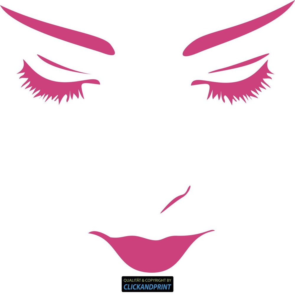 CLICKANDPRINT Face Wall Decal, 140 x 112.6 cm, Pink