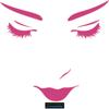 CLICKANDPRINT Face Wall Decal, 140 x 112.6 cm, Pink view 1
