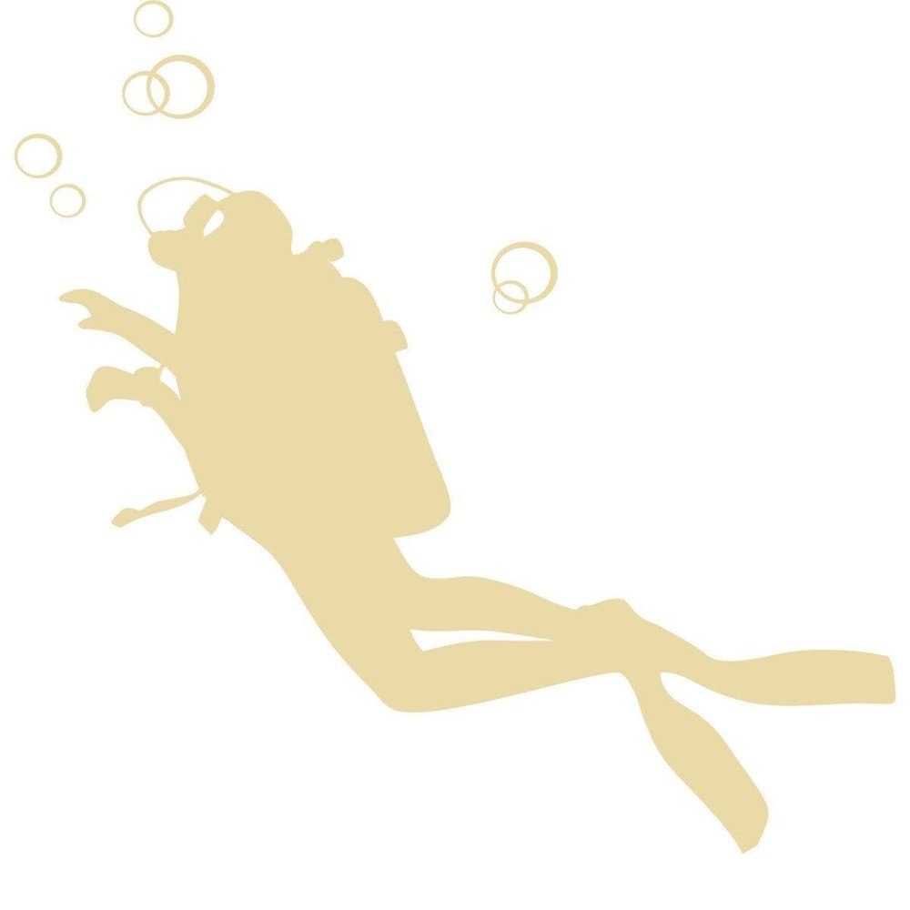 CLICKANDPRINT Diver Sticker, 70 x 67.8 cm, Fine Gold Frosted Glass-Decor Effect