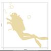 CLICKANDPRINT Diver Sticker, 70 x 67.8 cm, Fine Gold Frosted Glass-Decor Effect view 2