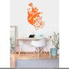CLICKANDPRINT Wall Decal, Heart with Flowers, 60 x 37.4 cm, Pastel Orange, Vinyl view 2