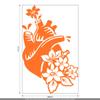 CLICKANDPRINT Wall Decal, Heart with Flowers, 60 x 37.4 cm, Pastel Orange, Vinyl view 3