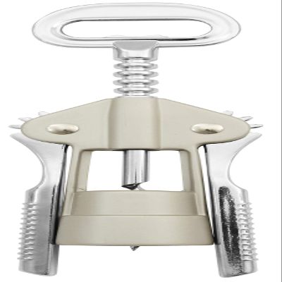 FMprofessional Wine/Prosecco Opener with Cap Lifter, Silver/Beige