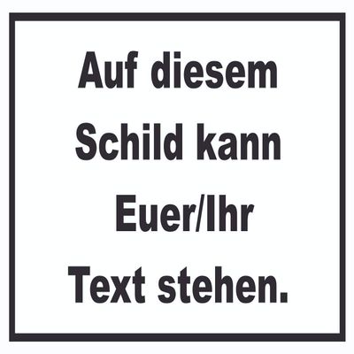 HB-Druck Custom Text Sign, Horizontal, Black on White, A1, Self-Adhesive Back