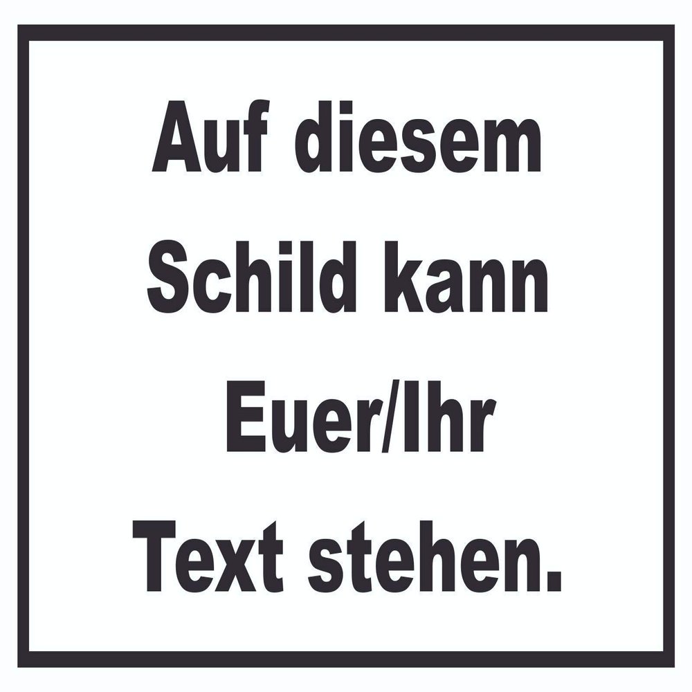 HB-Druck Custom Text Sign, Horizontal, Black on White, A1, Self-Adhesive Back