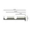 Interdeco Double Curtain Rod Bracket, Stainless Steel Look, Open, 7.5 and 14.5 cm Wall Clearance, Double-Run, 20 mm, Platon (4 pcs.) view 3