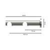 Interdeco Double Curtain Rod Bracket, Stainless Steel Look, Open, 7.5 and 14.5 cm Wall Clearance, Double-Run, 20 mm, Platon (4 pcs.) view 4