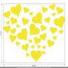 CLICKANDPRINT Hearts Within a Heart Wall Sticker, 100 x 84 cm, Sulfur Yellow view 3