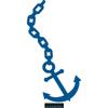 CLICKANDPRINT Boat Anchor with Chain Wall Decal, 60 x 30.3 cm, Gentian Blue view 1