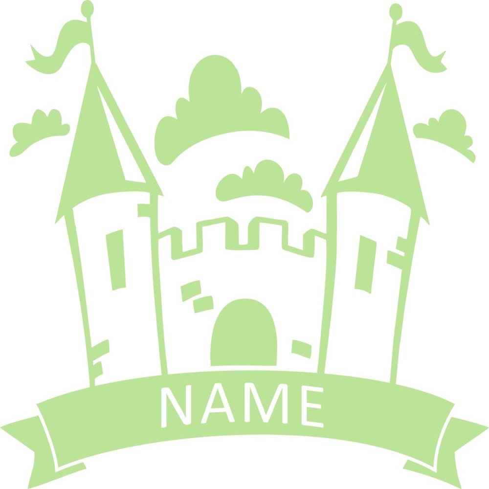 CLICKANDPRINT Wall Sticker / Wall Decal, Castle, 160 x 120 cm, Spring Green