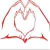 CLICKANDPRINT Wall Sticker, Hands Forming a Heart, 80 x 33.3 cm, Light Red view 1