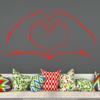CLICKANDPRINT Wall Sticker, Hands Forming a Heart, 80 x 33.3 cm, Light Red view 2