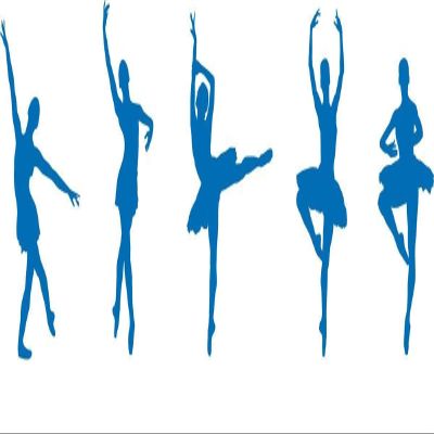 CLICKANDPRINT Ballerina Wall Decal, 140 x 44.6 cm, Azure Blue