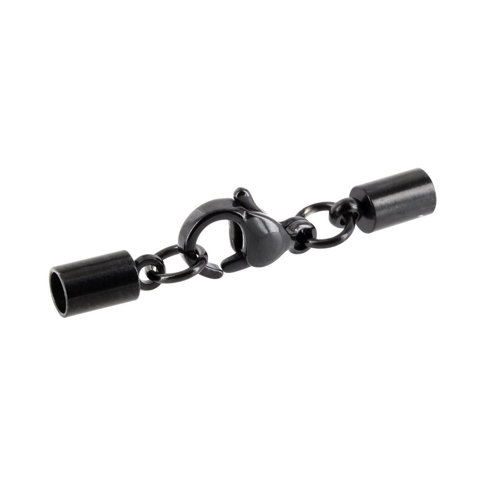 Auroris Stainless Steel Lobster Clasp, 3 mm Hole, Black, 1 Pc.