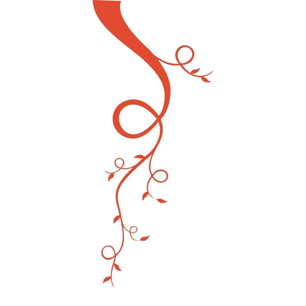CLICKANDPRINT Tree Vine Wall Sticker, 200 x 78.8 cm, Orange-Red