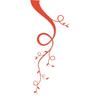 CLICKANDPRINT Tree Vine Wall Sticker, 200 x 78.8 cm, Orange-Red view 1