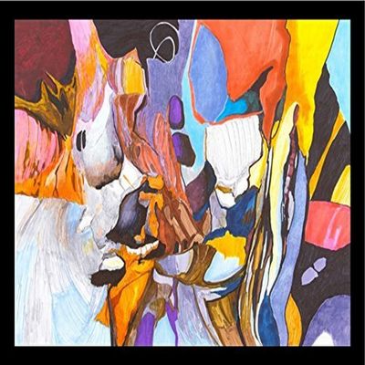 Buyartforless Framed Circle of Life I by Elizabeth Stack, 24 x 18 in. Abstract Colorful Art Print