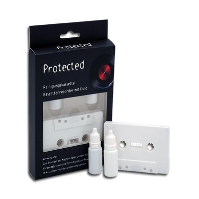 Protected Cleaning Cassette for Cassette Recorders with Cleaning Fluid