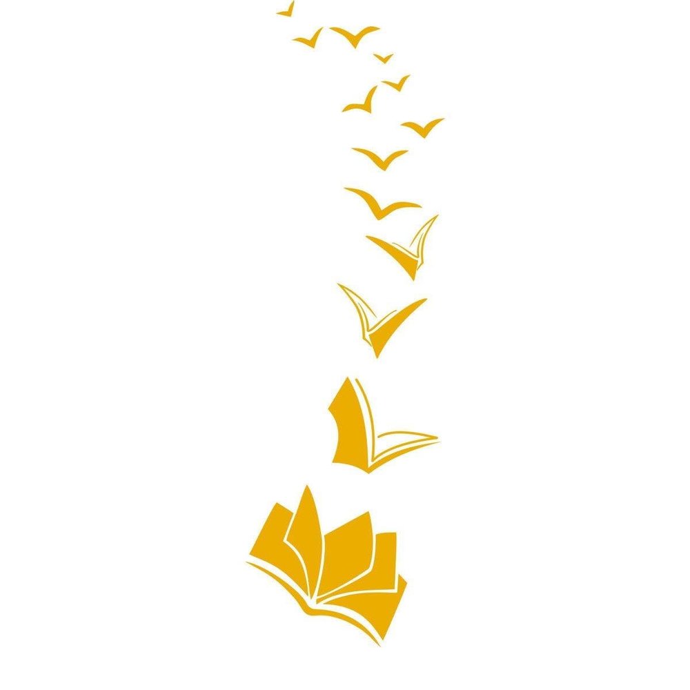 CLICKANDPRINT Flying Books Wall Decal, 250 x 72.5 cm, Signal Yellow