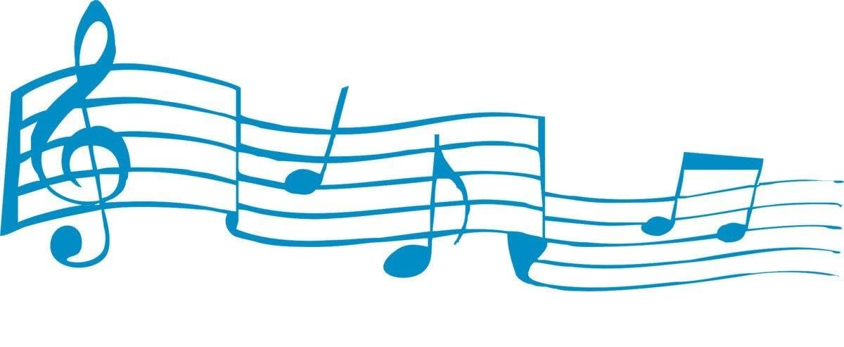 CLICKANDPRINT Musical Notes Wall Decal, 220 x 76 cm, Light Blue