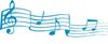 CLICKANDPRINT Musical Notes Wall Decal, 220 x 76 cm, Light Blue view 1