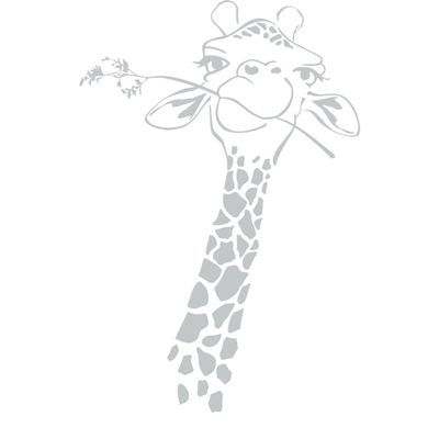 CLICKANDPRINT Giraffe Head Wall Decal, 170 x 108.9 cm, Light Gray