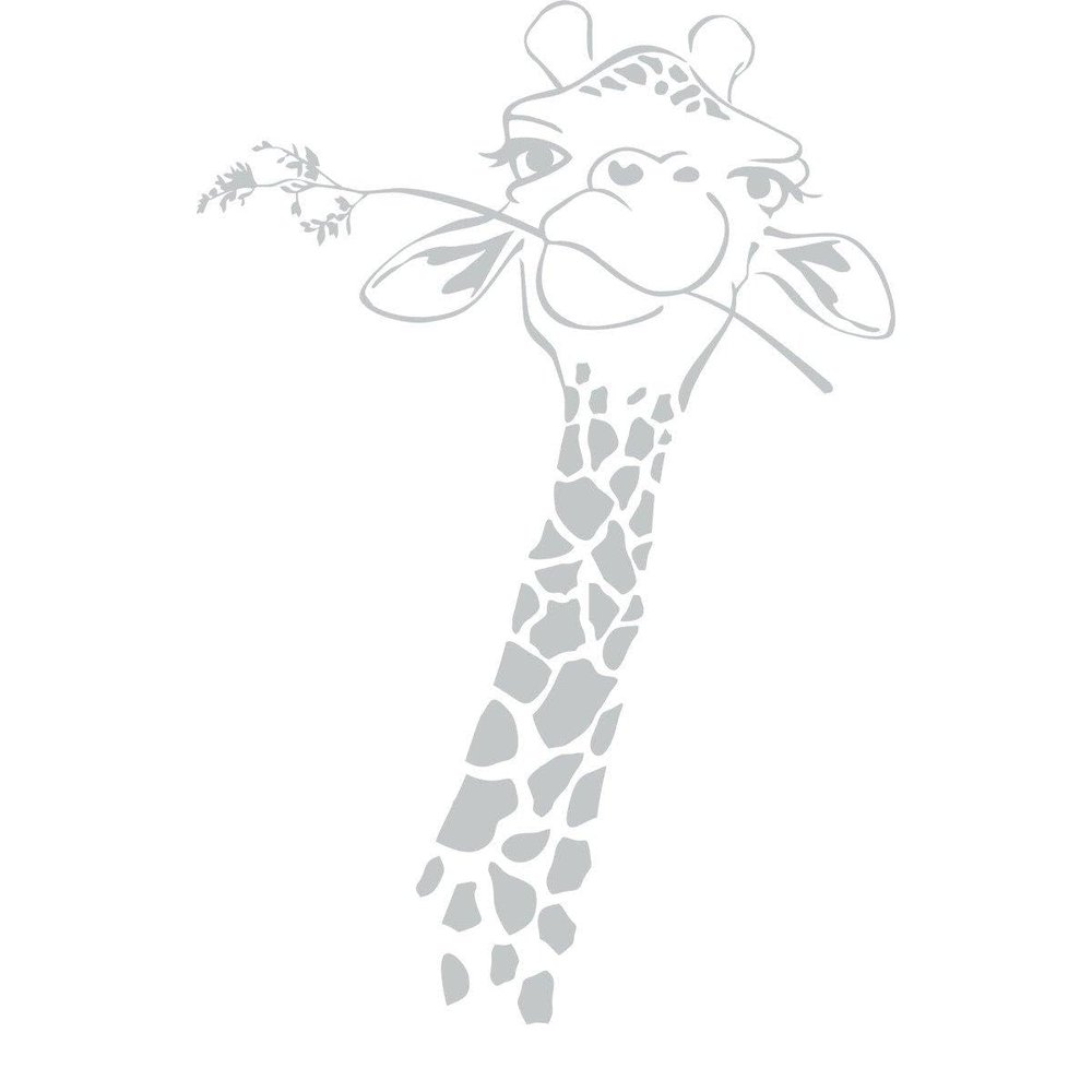 CLICKANDPRINT Giraffe Head Wall Decal, 170 x 108.9 cm, Light Gray