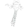 CLICKANDPRINT Giraffe Head Wall Decal, 170 x 108.9 cm, Light Gray view 1
