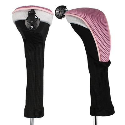 Andux 2-Pack Hybrid Golf Club Headcovers, Iron Covers with Interchangeable Number Labels, CTMT-02, Pink, Reusable