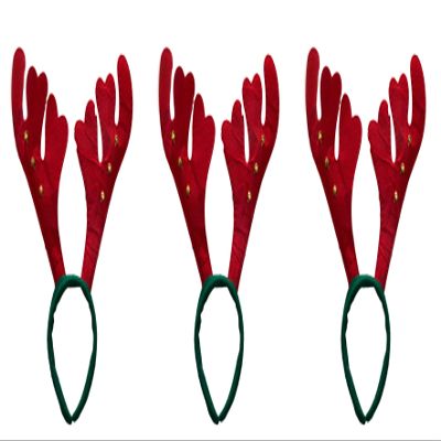 Ciffre 3-Piece Christmas Hat Set – Green Antlers with Bells